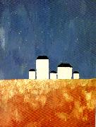 Kazimir Malevich landscape with five houses oil on canvas